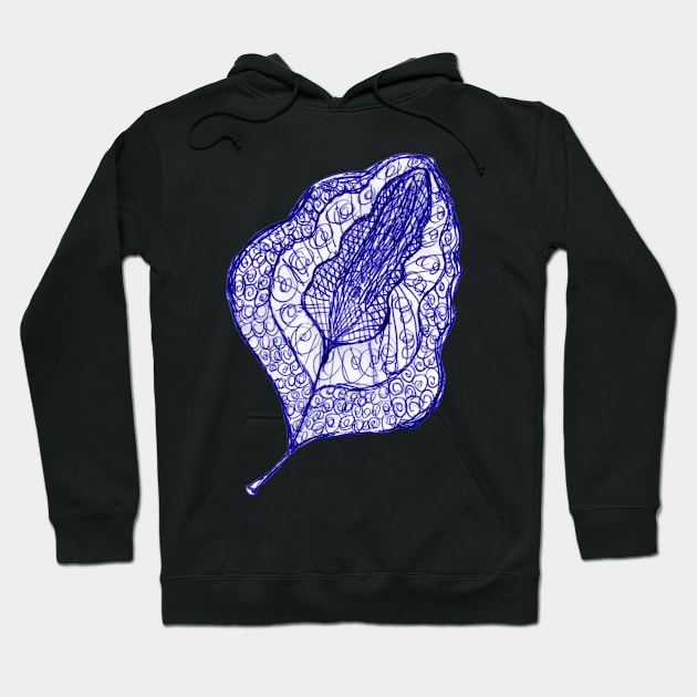 deco pen and ink leaf doodle Hoodie by DlmtleArt